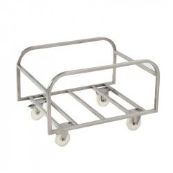 Chariot porte bac - Gilac - inox 310 L - 2 roues fixes et 2 pivotantes avec freins - Ref. : G111395_0