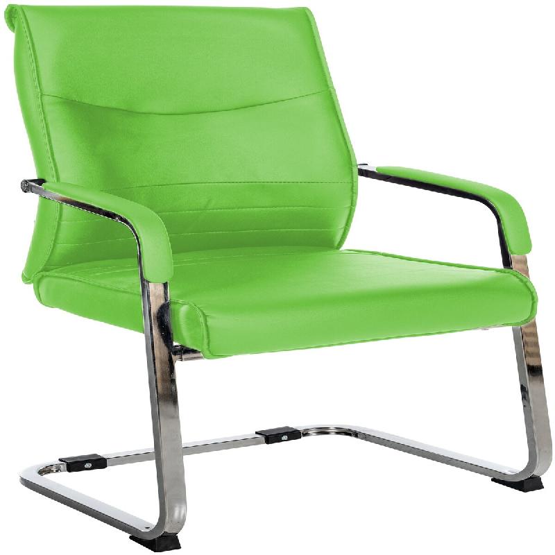 CLP Chaise de salle à manger Hobart Vert/Similicuir - vert polyester 306849_0
