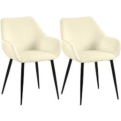 CLP Chaise de salle à manger Luena Crème/Velours - beige textile 327459_0