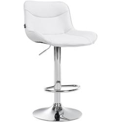 CLP Tabouret de bar Vonore similicuir Blanc /Chrome - blanc polyester 323571_0