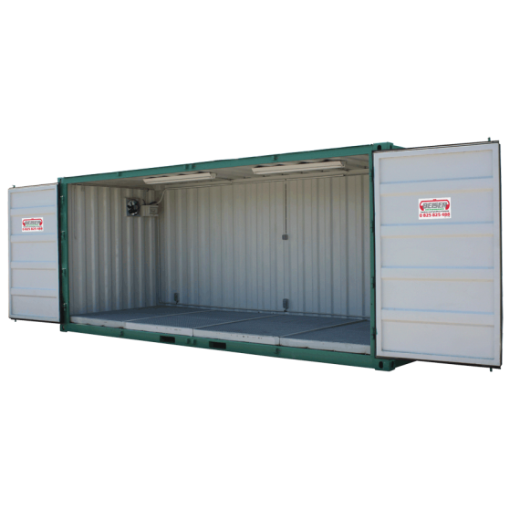 Container de stockage pour produits phytosanitaires - Ouverture totale 32m3 - Bac de rétention et ventilation_0