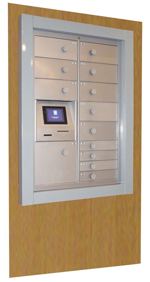 Automate consigne et dépôt en libre service à casiers, conçu pour recevoir des dépôts de billets, délivrer des colis, bons, devises ou commandes de monnaie - crc - caradonna_0