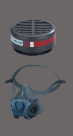 Demi-masque anti-gaz réutilisable pour la protection du peintre - ABEK1 / A1 / A2 / P1 /P2 / P3_0