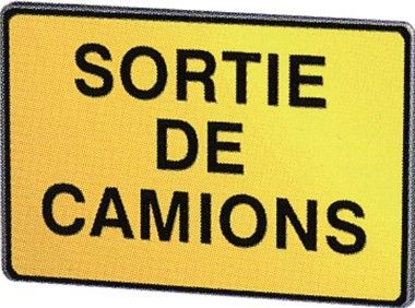 KC1-H - Panneau de chantier sortie de camions - Direct Signalétique - 800 x 600 mm - Classe 1 et Classe 2_0