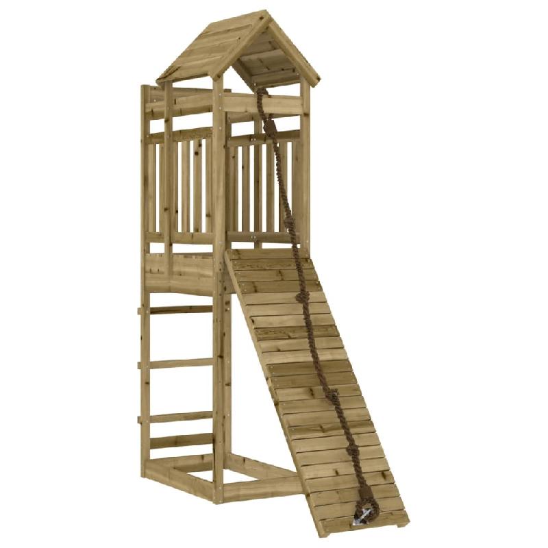 MAISONNETTE DE JEU AVEC MUR D\'ESCALADE 177 X 64 X 238 CM BOIS DE PIN IMPRÉGNÉ 02_0004849_0