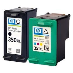 Pack de 2 cartouches d'encre authentiques HP 350/351XL Noir et couleurs - programme SECOND - multicolore 3701352378188_0