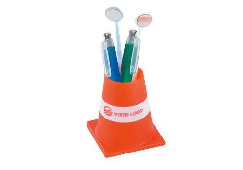 Pot à stylos en forme de cône en plastique - Autres objets publicitaires_0