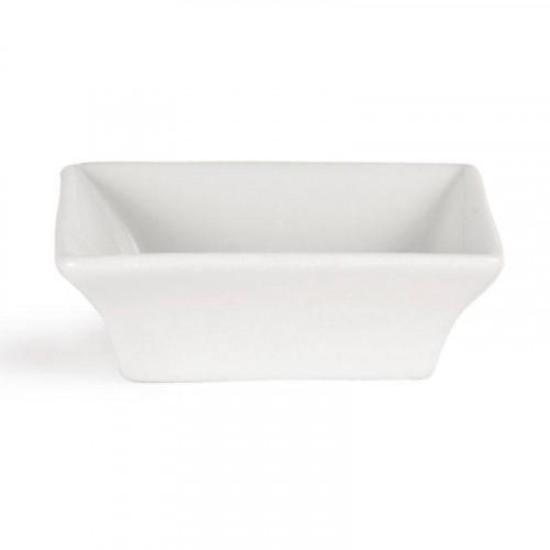 RAMEQUINS CARRÉS EN PORCELAINE BLANCHE OLYMPIA 75 X 75 MM - LOT DE 12