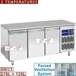 Table frigorifique  2 températures  ventilée  3 portes gn 1/1   tg3mn/l_0