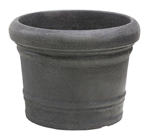 Dehner Venice - Pot de fleurs en plastique anthracite Ø 40 cm - Léger et résistant au gel_0