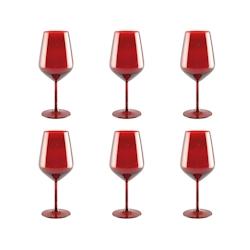 Aulica Verres à vin rouge - lot de 6 - rouge 955617_0
