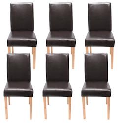 Décoshop26 - Lot de 6 chaises de salle à manger cuisine en synthétique marron pieds en bois clair design moderne 04_0000711 - marron 3000085532691_0