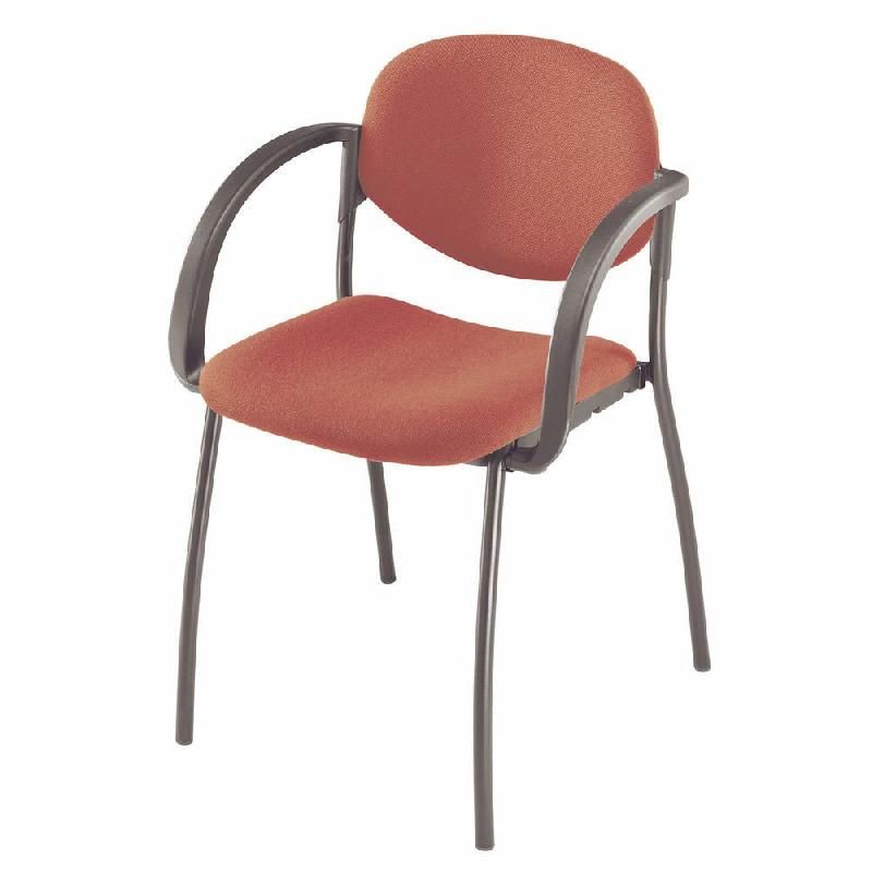 FAUTEUIL VISITEUR LEXIA - TISSU - ROUGE - PIEDS MÉTAL NOIR (PRIX À L'UNITÉ)