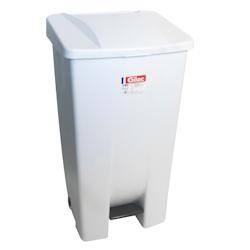 GILAC Poubelle à pédale économique 60 L, 80 L, 120 L - avec roues - 5 couleurs - 120 L - Blanc G618221 - blanc 3573678694798_0