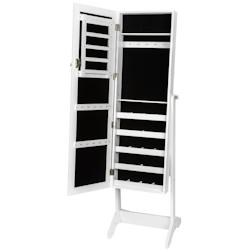 Helloshop26 - Armoires placard à bijoux bois blanche miroir chambre 102 cm dressing 08_0000446 - 3000091281538_0