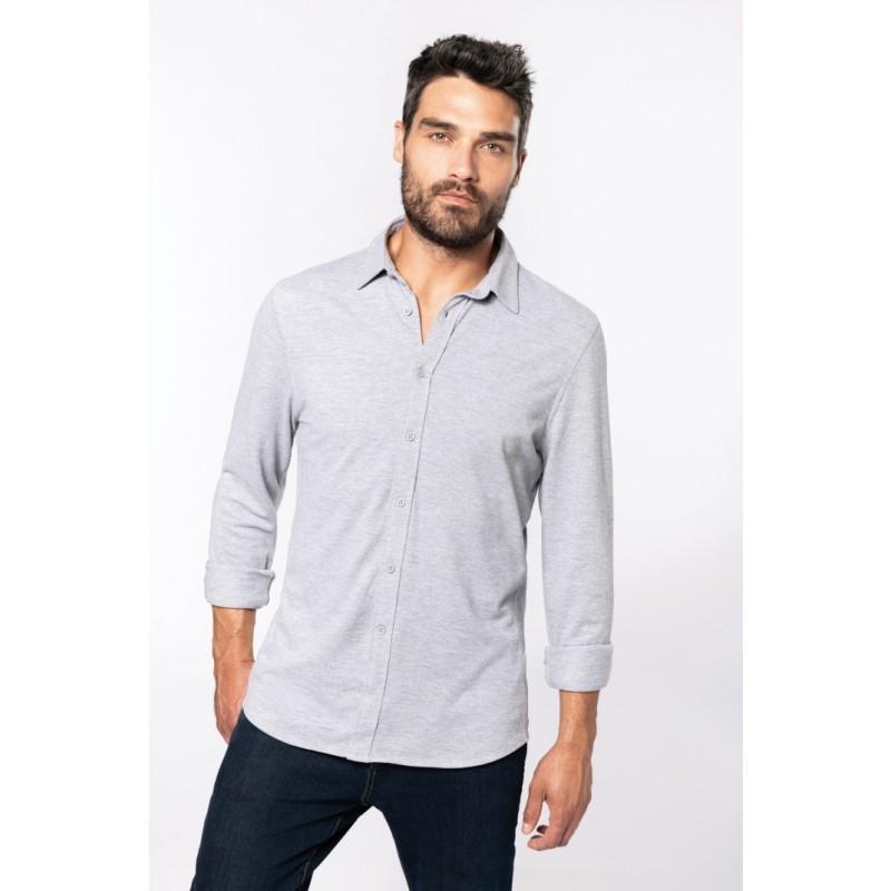 K508 - Chemise de travail maille piquée manches longues - 100% coton_0