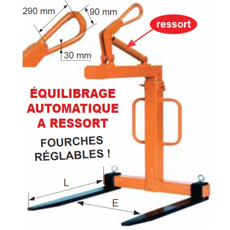 Lève-palettes réglables 6029AR - équilibrage manuel - fourches ajustables - norme EN 13155_0