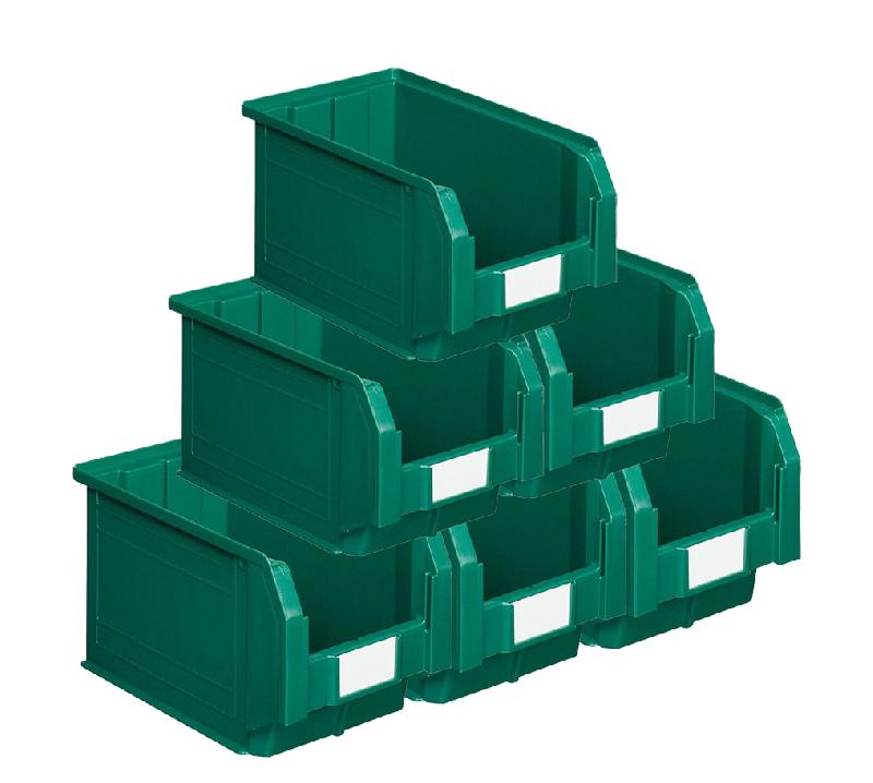 Lot de 15 bacs à bec plastique 12.5l vert_0