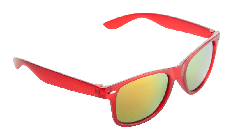 Lunettes de soleil en plastique - monture transparente - protection UV400 - couleur rouge - 24g_0