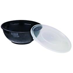 Packnwood FHC - 500Pcs - Bol plastique PP rond noir avec couvercle transparent - H59mm 200ml - noir plastique 209BRON201_0