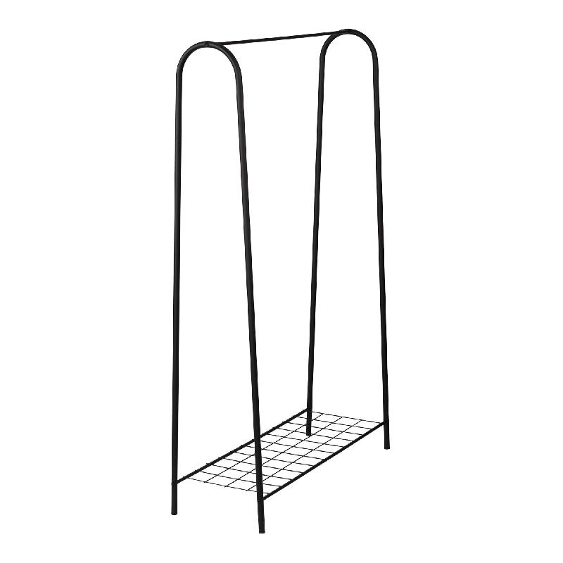 Portant à vêtements avec surface de stockage - 144,5 x 89 x 32,5 cm - Noir - Modèle 03_0008137_0