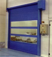 Porte rapide E.R.B. - souple, à enroulement, en plastique, acier laqué ou inox 316 L_1