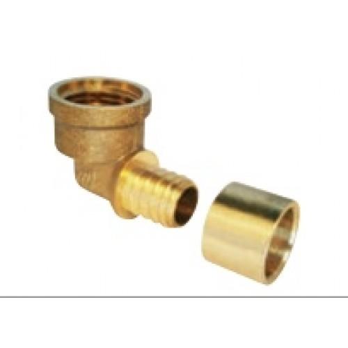 RACCORD PER À GLISSEMENT - COUDE FEMELLE - DIAM 12MM - FILETAGE 15X21 BOUTTÉ