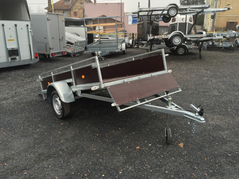Remorque utilitaire multi-usages sans frein à bâche plate - Erdé Expert LC 251 Bois - Fabrication française et châssis modulable_0