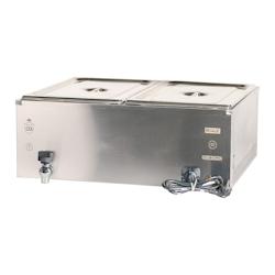 Romux® Bain Marie Électrique 2 Bacs GN 1/1 de Table acier inox avec Robinet de Vidange et Régulateur Température 30-110°C | Professionnel - 2000_0