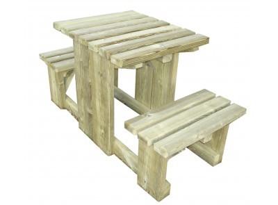 Table de pique-nique en bois COUDRIER - 4 places - Pin nord rouge traité autoclave_0