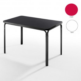 Table TIS-503-R - 4 pieds empilable - Couleurs au choix - Plateau rectangulaire en bois et pieds en aluminium anodisé - Résistante aux intempéries_0