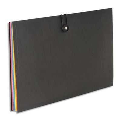 TRIEUR VERTICAL EN PLASTIQUE VIQUEL RAINBOW 8 COMPARTIMENTS - NOIR INTÉRIEUR MULTICOLORE