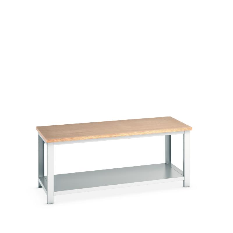 41004135.16V - Établi à ossature Cubio Mpx avec tablette inférieure - 2000x900x740-1140mm - RAL 7035_0