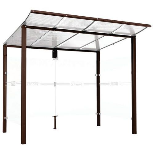 ABRI BUS MODULO 2.50 M AVEC BARDAGES LATÉRAUX - MARRON 8017 - PROCITY