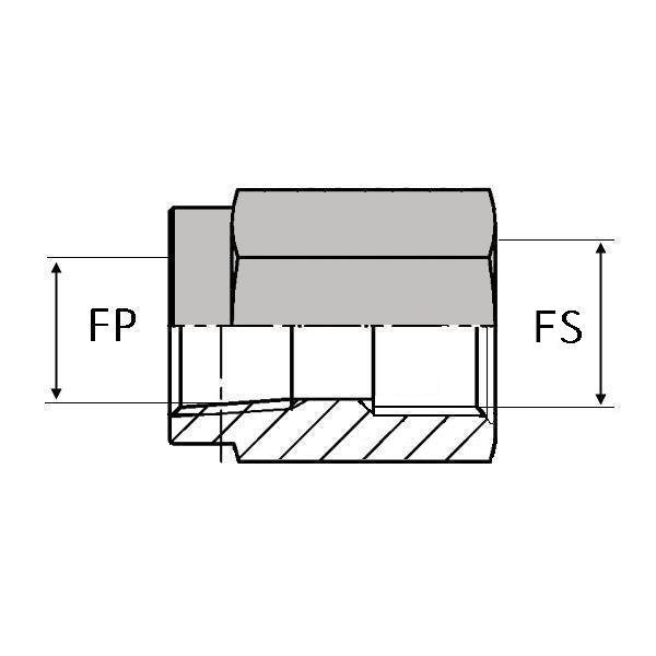 Adaptateur droit femelle NPT x femelle SAE - FNPT3/8 FSAE9/16 - Ø 3/8' 14.41mm x Ø 9/16' 12.76mm_0