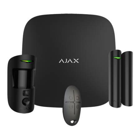 Ajax alarme kit starter - Prise de photo sur détection - Noir - Centrale, détecteur de mouvement, contacteur d'ouverture et télécommande_0