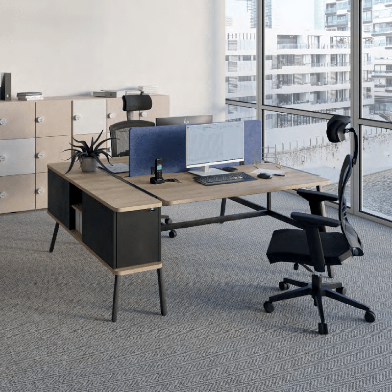 Bureau open space collaboratif flexible et modulaire - Alto - Buronomic avec plateaux ergonomiques et connectique intégrée_0