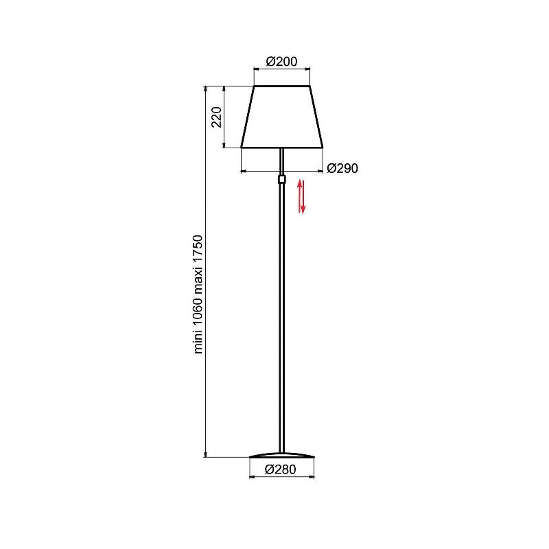 ALUMINOR STORE LAMPADAIRE NOIR/BLANC