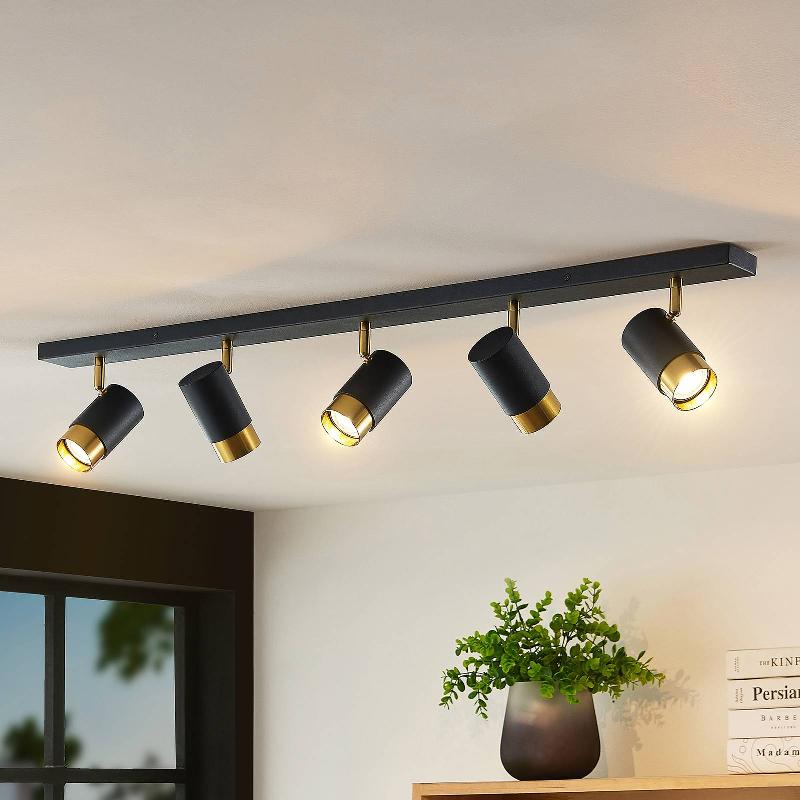ARCCHIO EVARO SPOT, BAGUE DORÉE AVANT, 5 LAMPES
