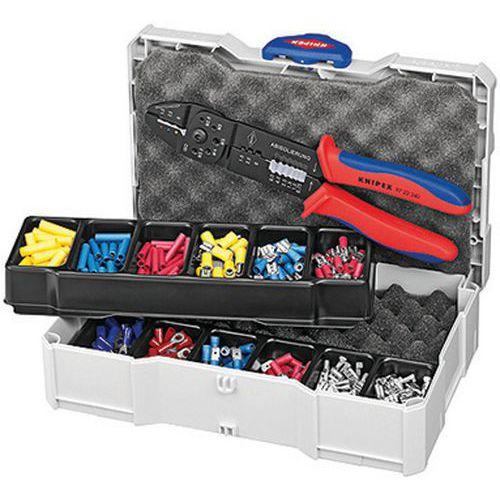 COFFRET DE SERTISSAGE PINCE À SERTIR 97 22 240 ET COSSES PRÉ-ISOLÉES - KNIPEX