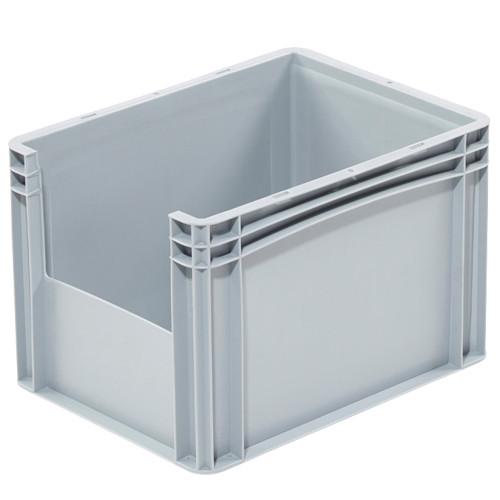 Bac de rangement avec ouverture Norme Europe 400 x 300 x 270 mm Gris - Réf : BAC159BE4327020_0