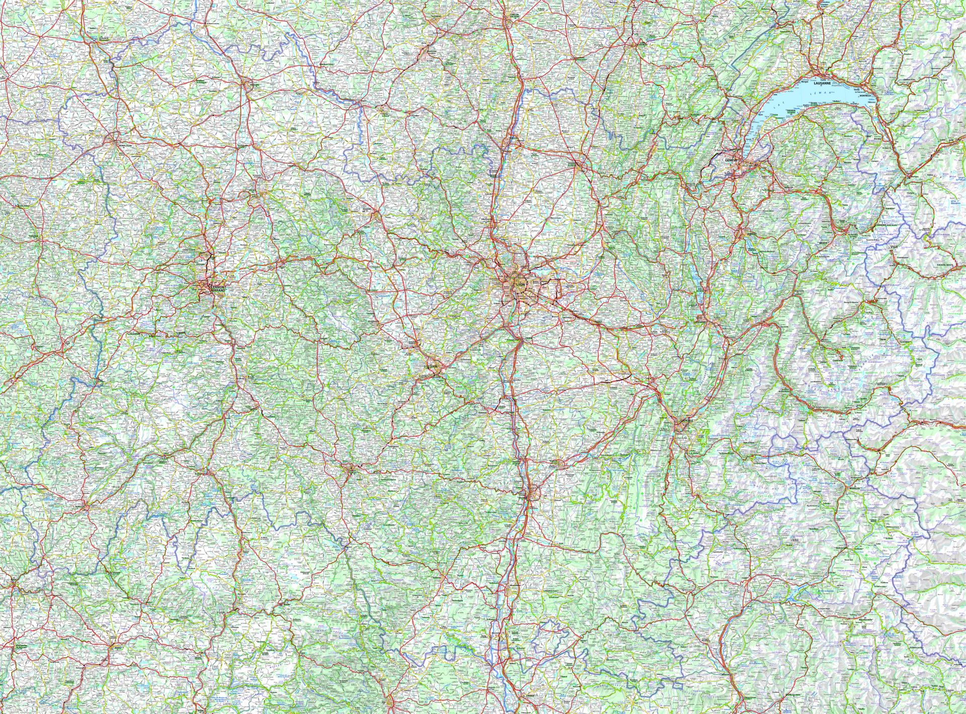 Carte auvergne rhône alpes michelin_0