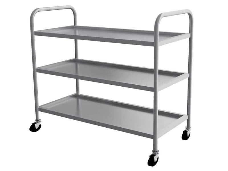 Chariot de service inox – 3 niveaux – charge 120 kg – 40 x 90 cm – Réf. AKS-SGS-2.SV.03 - AKS-SGS-2.SV.03_0