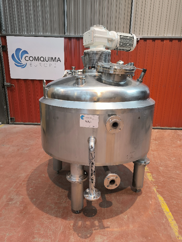 Cuve inox 550 l avec double enveloppe et agitateur à ancre avec racloirs - référence                        :                         c14144_0