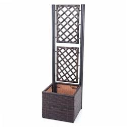 Décoshop26 - Jardinière treillis en polyrotin pour bac à plantes 142x43x43cm marron 04_0003719 - marron 3000420832691_0