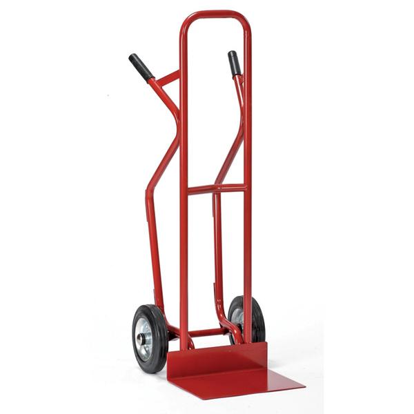 Diable de transport spécial livreur - dossier haut - charge 200 à 300 kg - finition epoxy rouge RAL 3001_0
