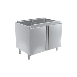 Meuble de rangement sans plan de travail avec portes battantes - Profondeur 600 mm - Distform - Acier inoxydable - l40-L-P60-h85_0