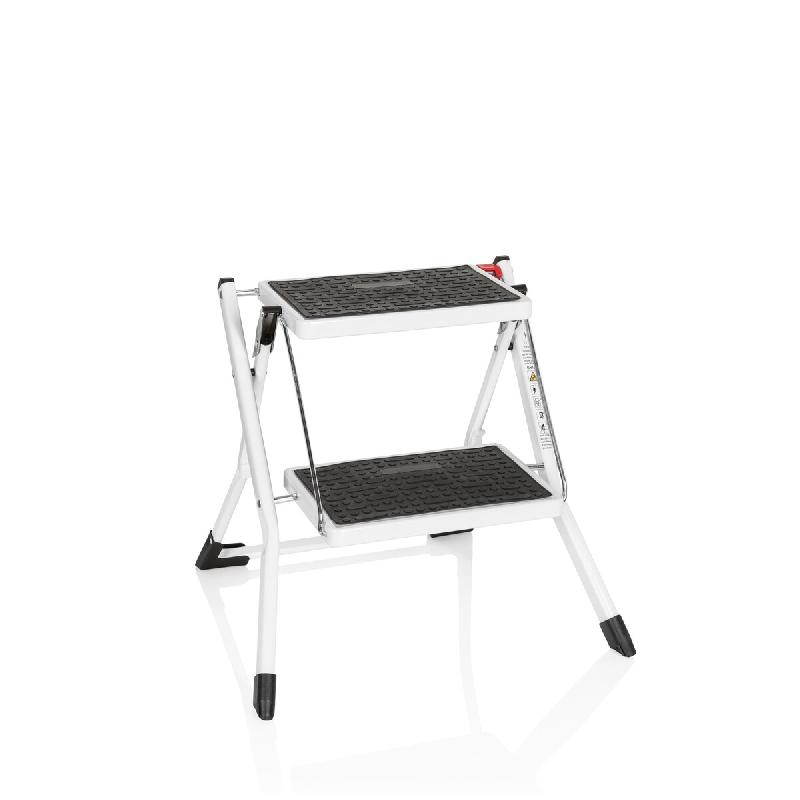 Echelle pliante SOLID W1 acier 2 marches blanc hjh OFFICE - blanc acier 801200_0