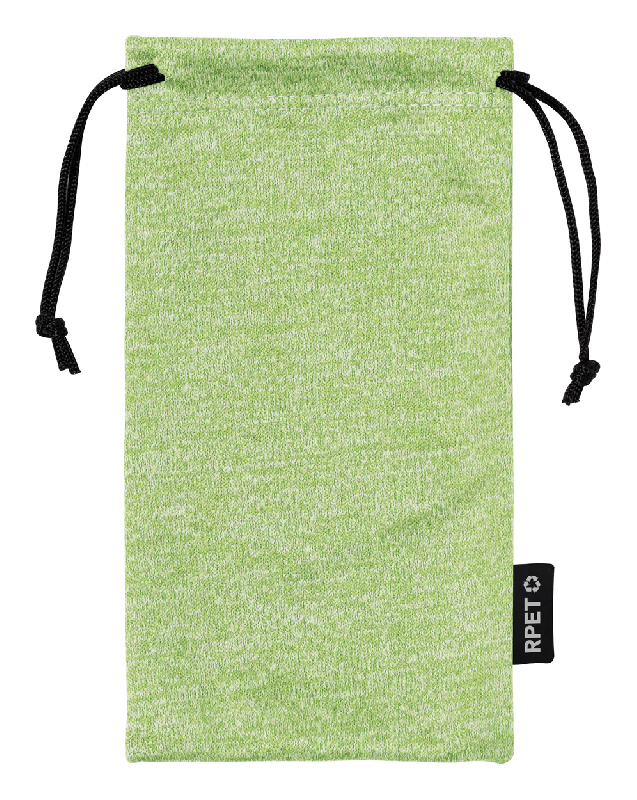 Étui à lunettes en microfibre RPET avec cordon de serrage - Couleur vert - Poids 8g_0