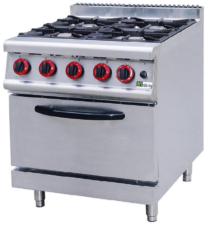 Fourneau gaz sur four gaz gamme 700 avec 4 feux inox - PJUS-RQ-4_0